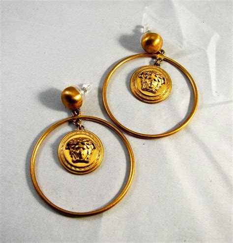 versace inspired hoop earrings|Versace medusa head earrings.